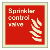Sprinkler control valve sign Rigid Photoluminescent