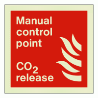 Manual control point CO2 release sign Rigid Photoluminescent