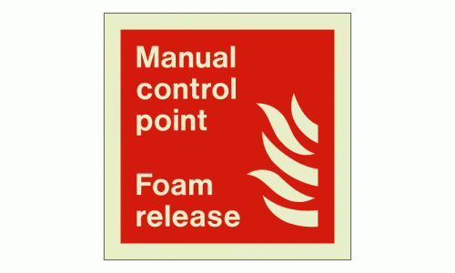 Manual control point foam release sign Rigid Photoluminescent