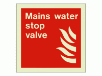 Mains water stop valve sign Rigid Pho...