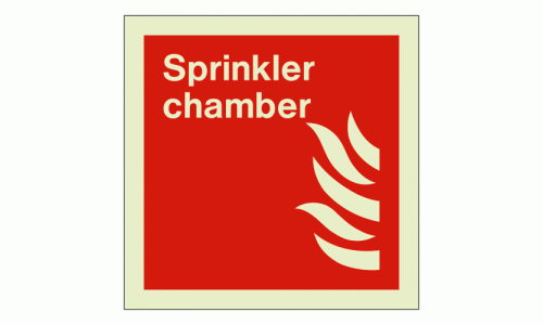 Sprinkler chamber sign Rigid Photoluminescent