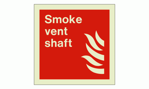 Smoke vent shaft sign Rigid Photoluminescent