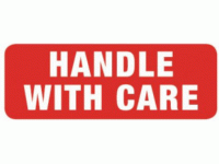 Handle With Care labels 500 per roll