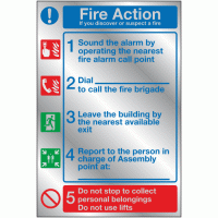 Fire action on discovering a fire 5 point sign