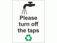 Please turn off taps sign