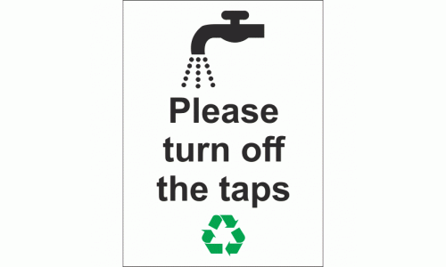 Please turn off taps sign
