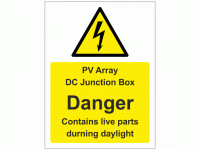 PV Array DC Junction Box Danger Conta...