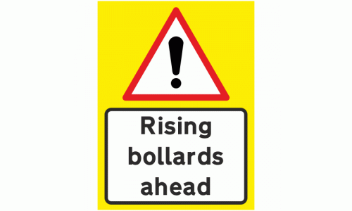 Rising Bollards Ahead Sign
