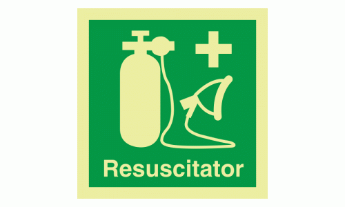 Resuscitator Photoluminescent IMO Safety Sign