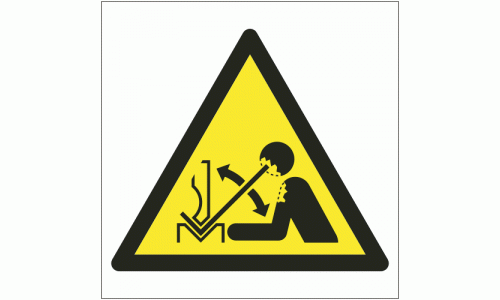 Rapid Movement of Workpiece in Press Brake Hazard Symbol Sign