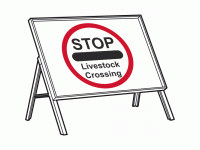 STOP Livestock Crossing Sign + Stanchion
