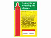 Safe Cylinder Handling and Storage Sign