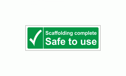 Scaffolding Complete Safe To Use Sign