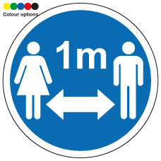 Social Distancing Floor Sticker - Social Distancing 1m Anti Slip Floor Marker Sign