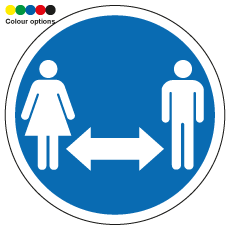 Social Distancing Floor Sticker - Social Distancing Arrow with people