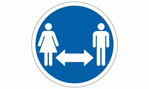 Social Distancing Floor Sticker - Social Distancing Arrow with people