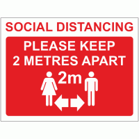 Social Distancing Please Keep 2 Metres Apart Sign