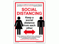 Social Distancing Sign - Keep a socia...