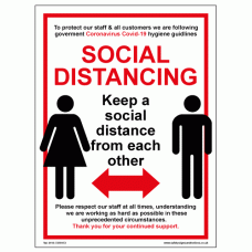 Social Distancing Sign - Keep a social distance from each other