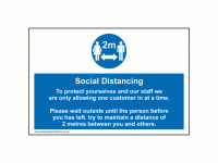 Social Distancing 2m Safety Sign