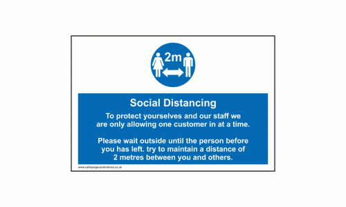Social Distancing 2m Safety Sign