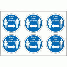 Social Distancing Sticker - Social Distancing Keep your distance 6up on a sheet stickers