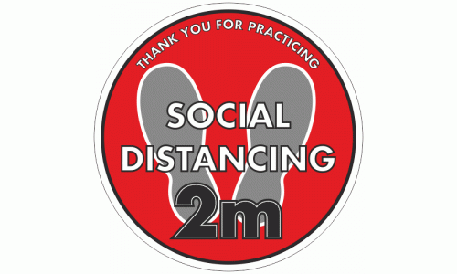 Social Distancing Floor Sticker - Social Distancing 2m Anti Slip Floor Marker Sign