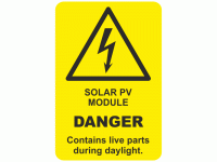 Solar PV Module Danger contains live ...