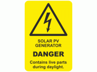 Solar PV Generator Danger contains li...