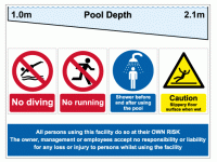 Swimming Pool Rules & Depths Sign
