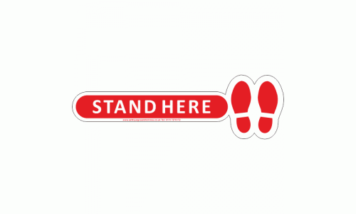 Stand Here Footprint Anti-Slip Floor Marker