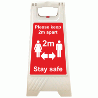 Social Distancing Signs - Stay Safe Please Keep 2m Apart A-Board Sign