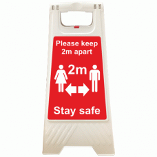 Social Distancing Signs - Stay Safe Please Keep 2m Apart A-Board Sign