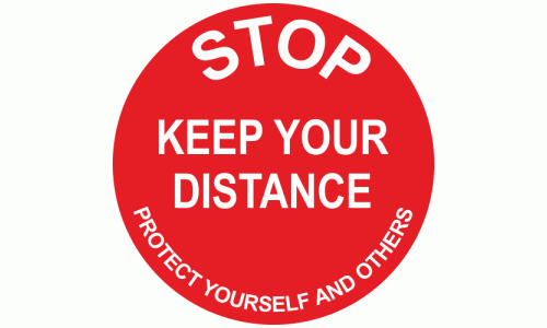 Social Distancing Floor Sticker - STOP Keep Your Distance Protect Yourself and Others Anti Slip Floor Marker Sign