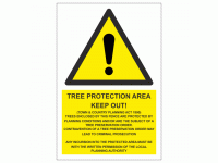 Tree Protection Area Keep Out Sign - ...