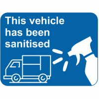 This Vehicle Has Been Sanitised Sticker