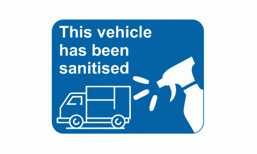 This Vehicle Has Been Sanitised Sticker
