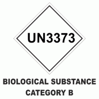 UN3373 BIOLOGICAL SUBSTANCE CATEGORY B Package Labels - 250 labels per roll