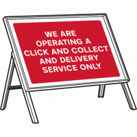 We are operating a click and collect and delivery service only sign