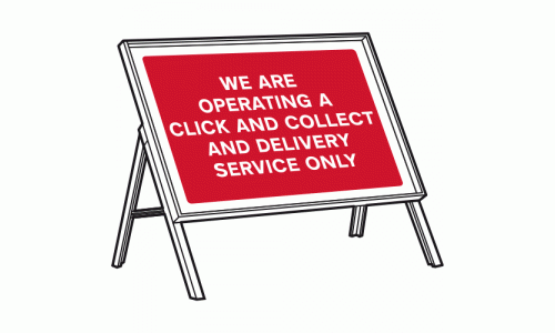 We are operating a click and collect and delivery service only sign
