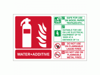 Water Additive fire extinguisher id sign