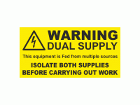 Warning dual supply stickers