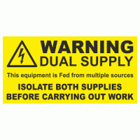 Warning dual supply stickers