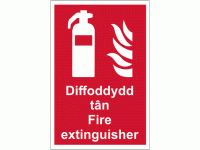 Diffoddydd tan arwydd Fire extinguish...