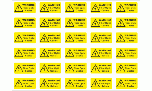 Warning Fiber optic cables labels