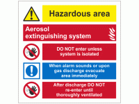 Aerosol Extinguisher System Sign