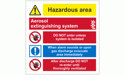 Aerosol Extinguisher System Sign