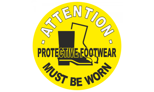 Attention Protective Footwear Must Be Worn Anti Slip Floor Marker