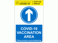 COVID-19 Vaccination Area Arrow Ahead...