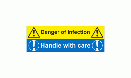 DANGER OF INFECTION health and safetysigns/stickers 300 x 100mm 